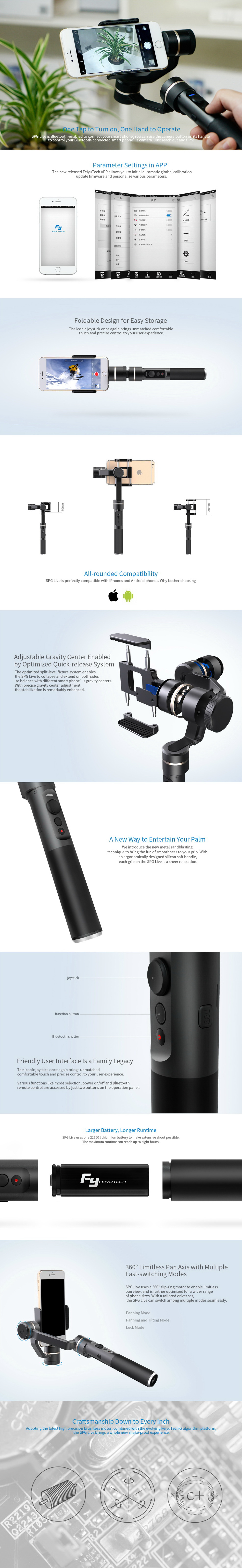 Feiyu Tech SPG SmartPhone Gimbal 3-Axis Gimbal for SmartPhone